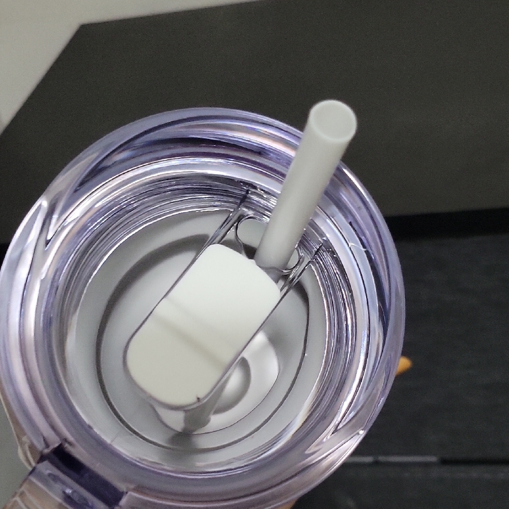 Dunkin' White and Purple Tumbler with Straw - Picture 3 of 3